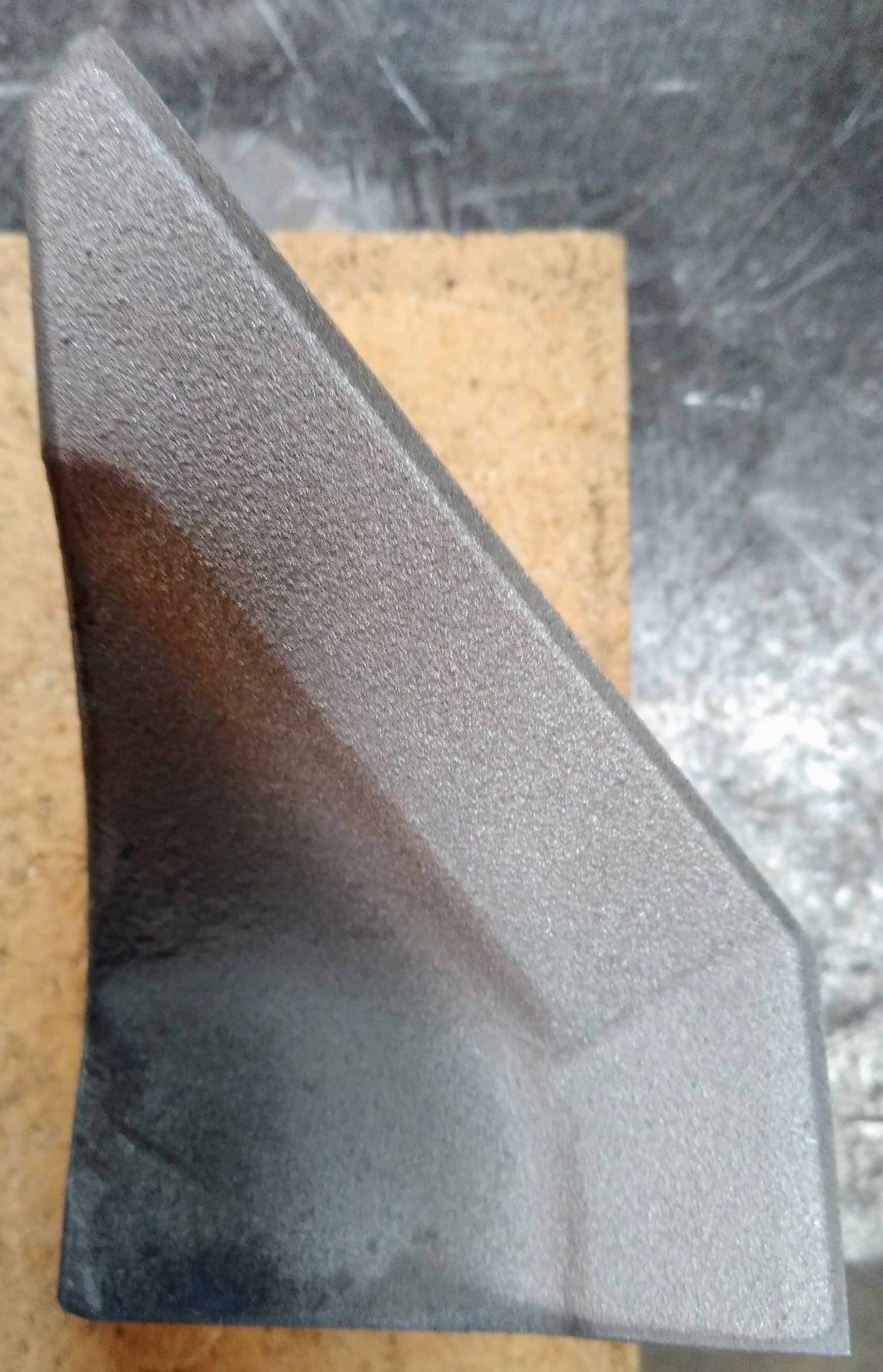 Top view of a thermally sprayed part.