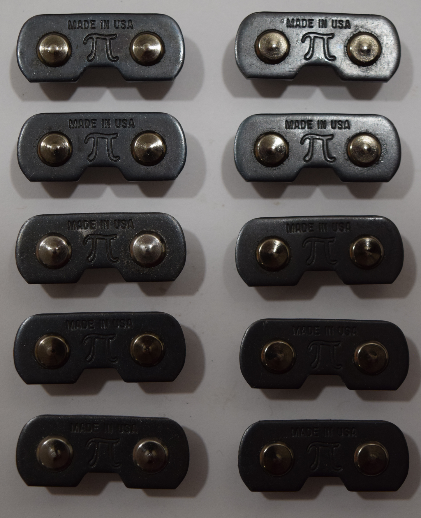 Top view of ten preset Pi Harvester Chain tie straps.