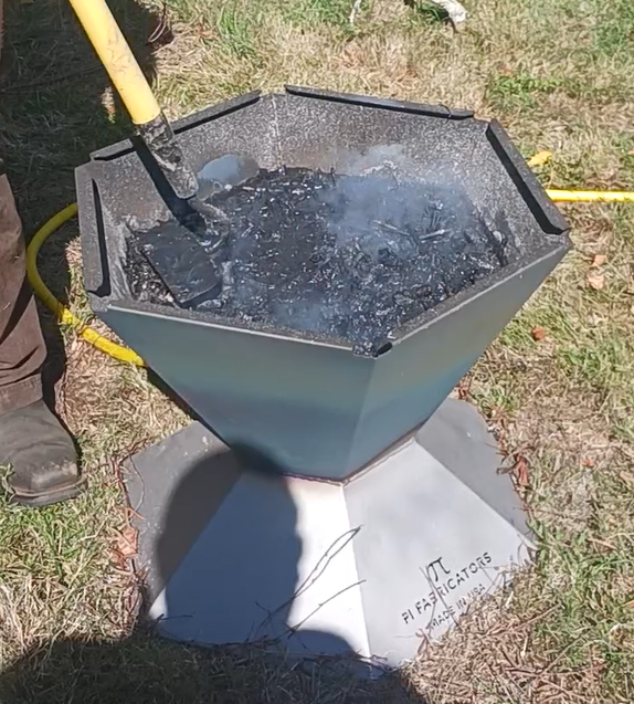 Biochar Fire Pit after it is quenched with water. 